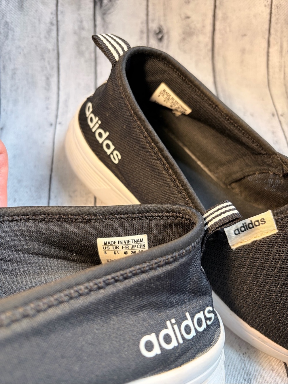 adidas Women’s CloudFoam Slip-On Casual Sneakers in Black - Picture 6 of 6